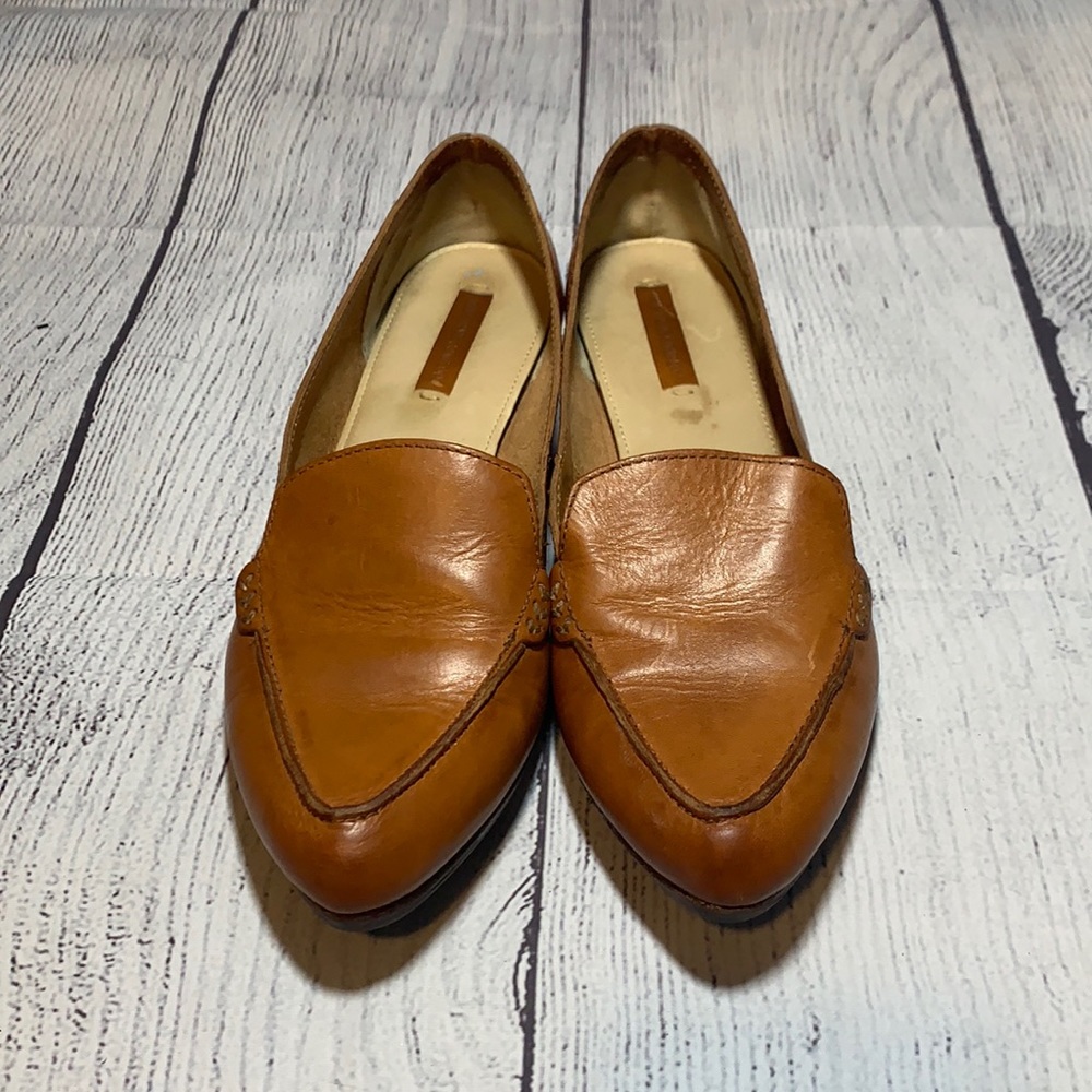 Frye Women's Size 8 Olivia Venetian Tan Smooth Full Grain Loafer Slip On Point